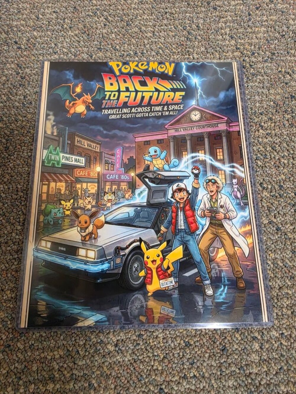 8x10 Pokemon Back To The Future Mash Up Print